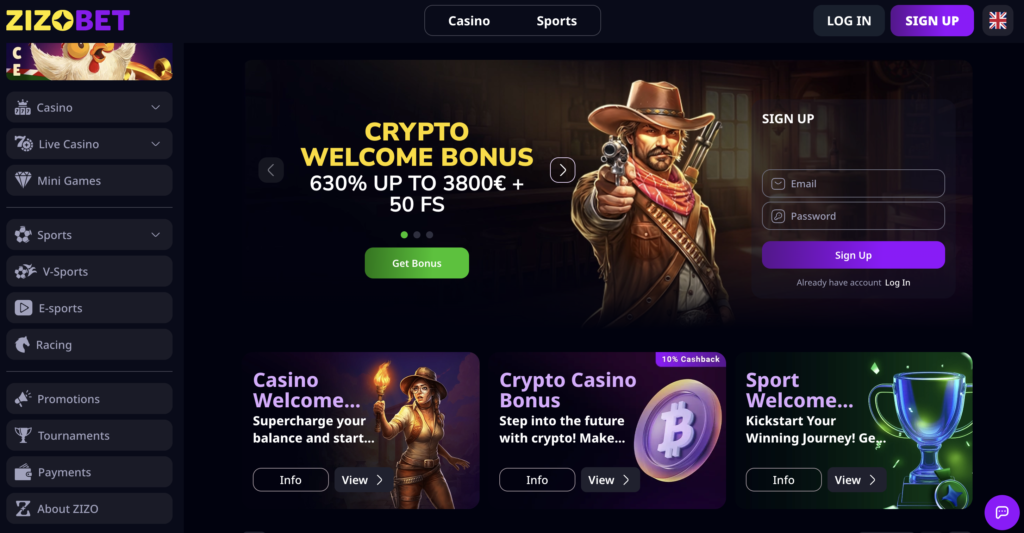 Zizo Bet credit card casino
